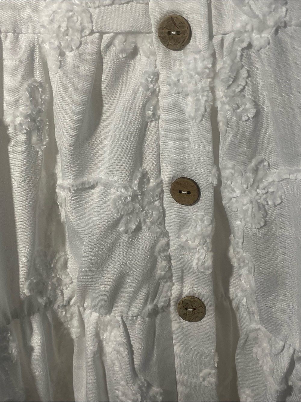 Sweet Baltic Born White Floral  Embroidered Button Front Sundress - Picture 9 of 14